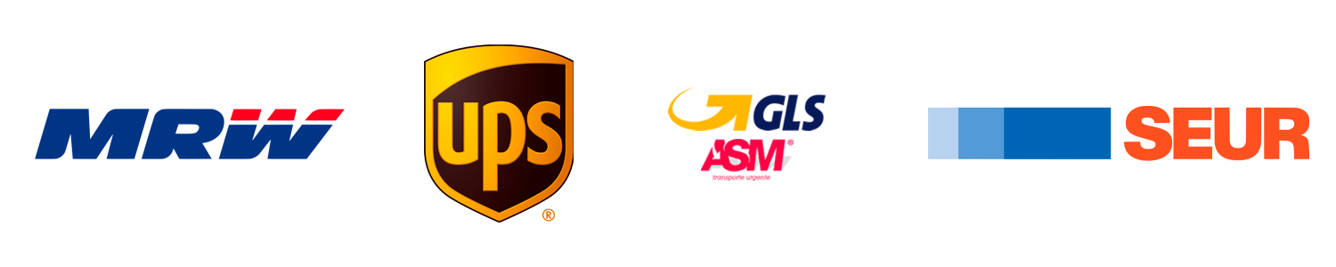Logotipo transportistas MRW, SEUR, UPS y ASM-GLS.